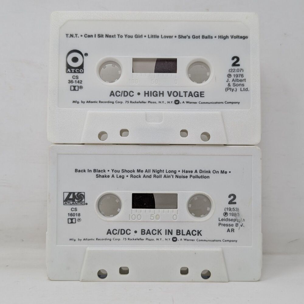 Vintage AC/DC Cassette Tape Lot High Voltage 1976 And Back In Black 1980 - Picture 6 of 7